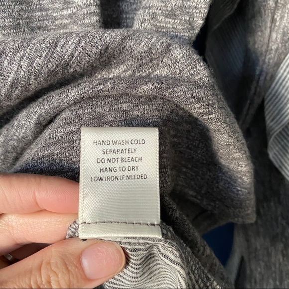 Skies Are Blue Gray Ruffle Sleeve Mixed Print Top - Picture 6 of 7